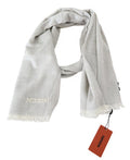Men's Gray Wool Knit Unisex Neck Wrap Scarf