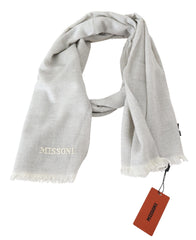 Men's Gray Wool Knit Unisex Neck Wrap Scarf