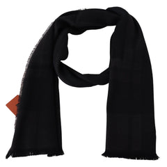 Men's Black Wool Unisex Neck Wrap Scarf