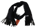 Men's Black Wool Unisex Neck Warmer Wrap Scarf Silk