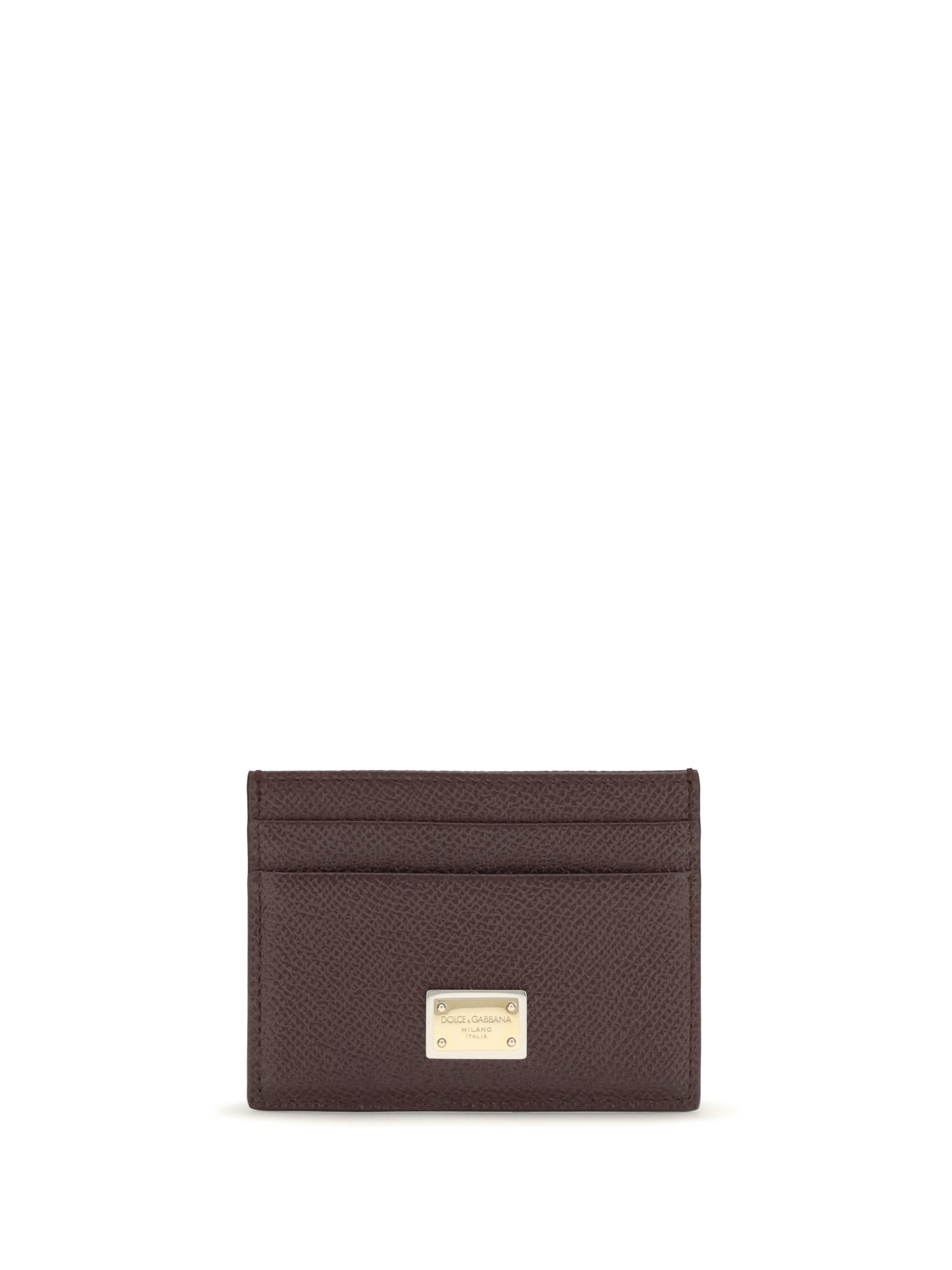 Dolce & Gabbana Calf Leather Card Case — Brown