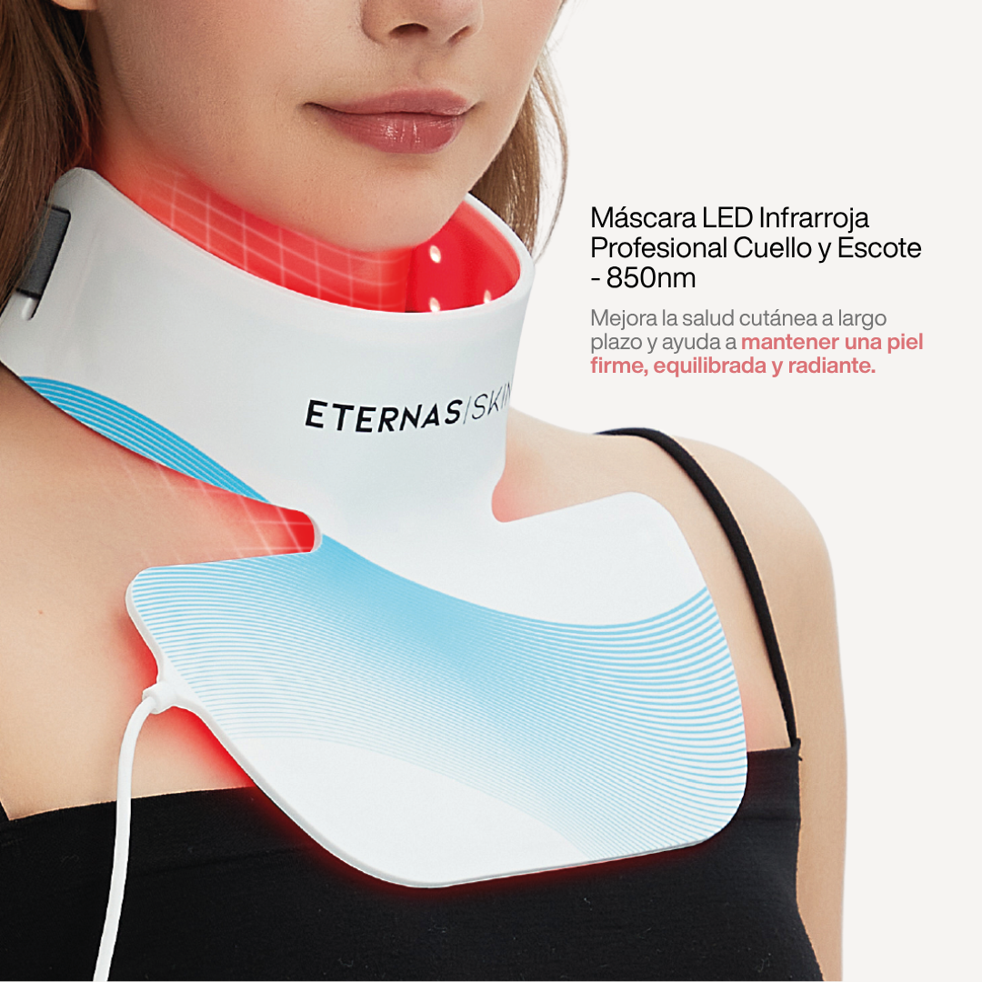 Máscara LED Infrarroja Profesional Cuello y Escote - 850nm Silicona de Grado Médico