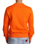 Men's King Caesar Crew-Neck Sweatshirt Orange Cotton Sweatshirts