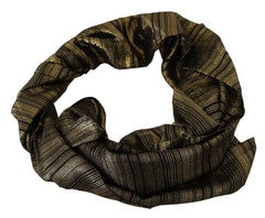 Women's Metallic Gold Silk Stretch Shawl Wrap Scarf P2 Elastane