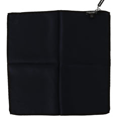 Men's Black Square Handkerchief Silk Scarf