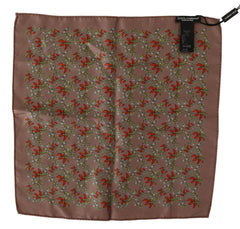 Men's Brown Carrots Print Silk Handkerchief Accessory