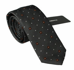 Gray Patterned Classic Mens Slim Necktie Polyester Clothing