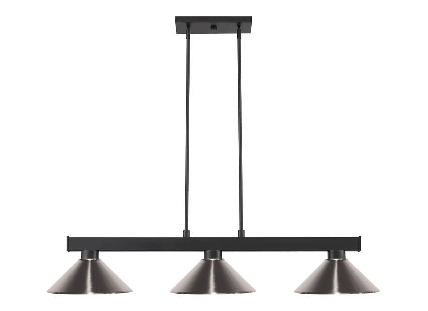 Z-Lite Cobalt Matte Black with Brushed Nickel Shades
