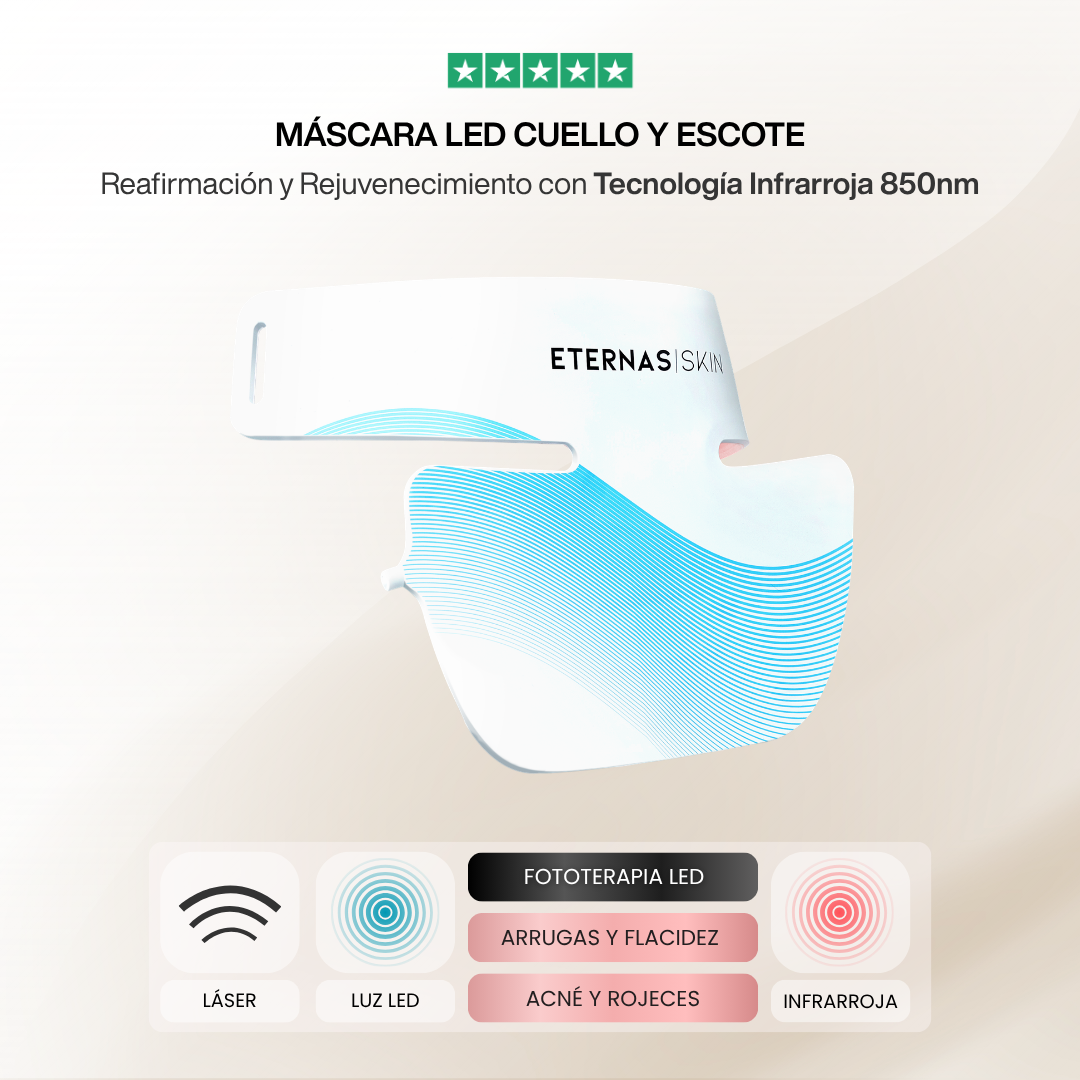 Máscara LED Infrarroja Profesional Cuello y Escote - 850nm Silicona de Grado Médico