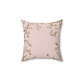 Vintage Bird & Blossom Throw Pillow
