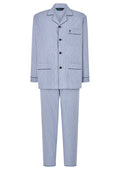 Pijama Hombre Largo Solapa Algodón Popelín Rayas - Azul 1531_39