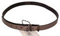 Women's Pink Metallic Leather Buckle Belt