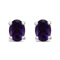 Oval Amethyst Studs