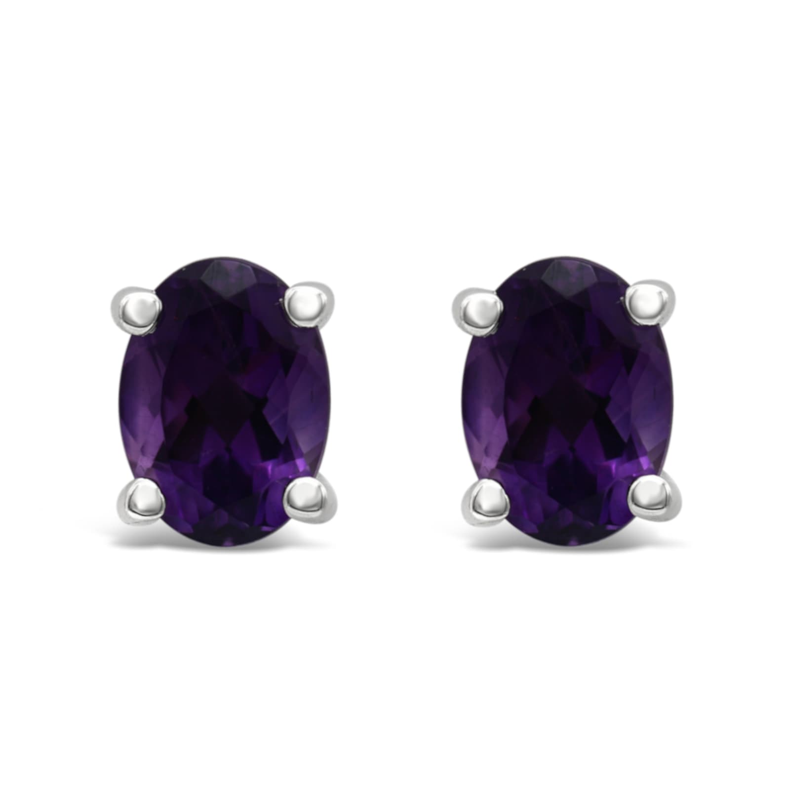 Oval Amethyst Studs