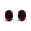 Oval Garnet Studs
