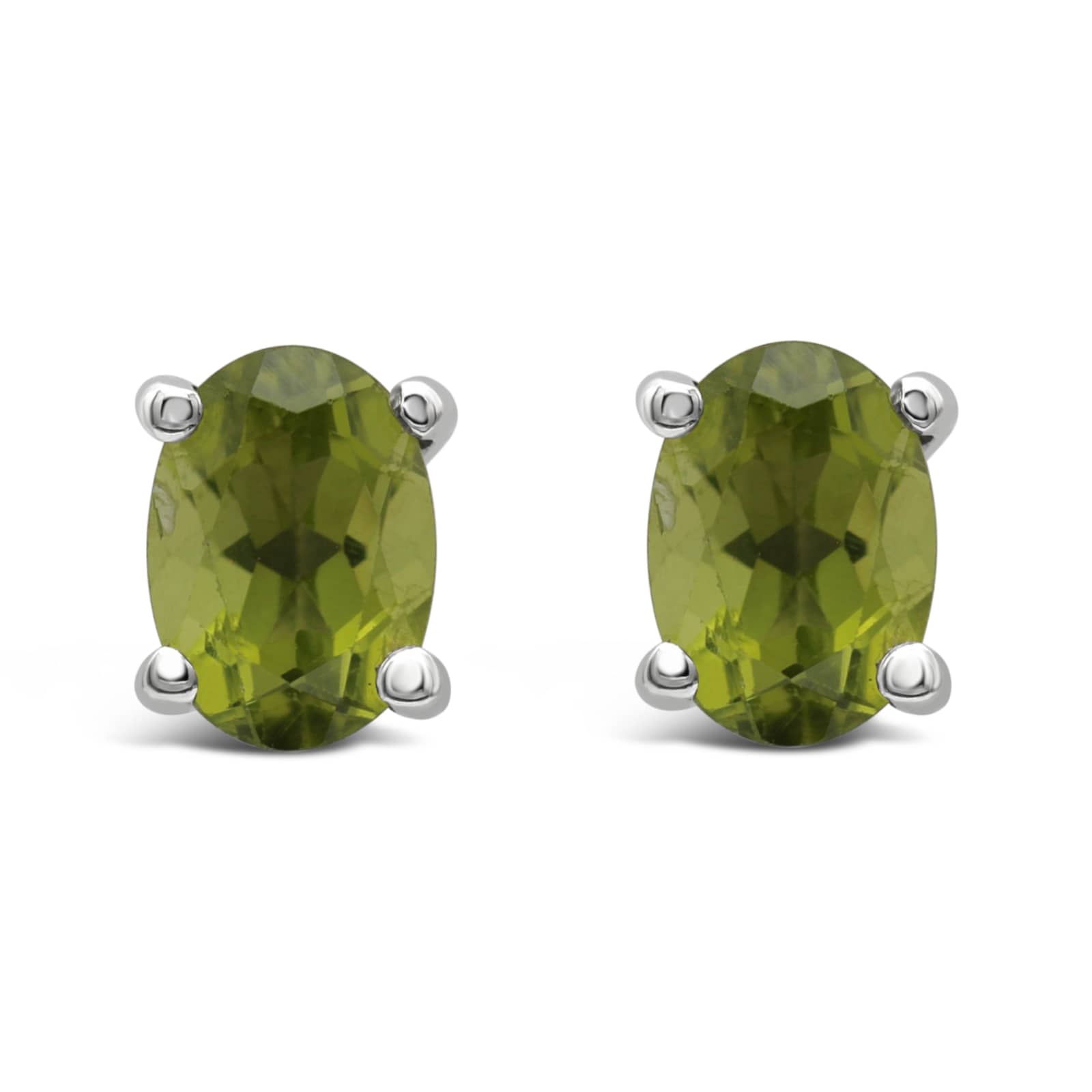 Oval Peridot Studs