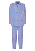 Pijama Hombre Largo Solapa Algodón Popelín Rayas - Azul 1534_30