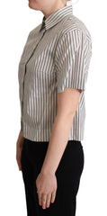 Women's Striped Cotton Shirt White