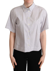 Women's Polka-Dot Cotton Blouse White