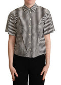 Women's White Black Fantasy Pattern Shirt Cotton