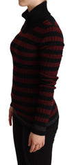 Women's Wool-Cashmere Striped Sweater Black Virgin