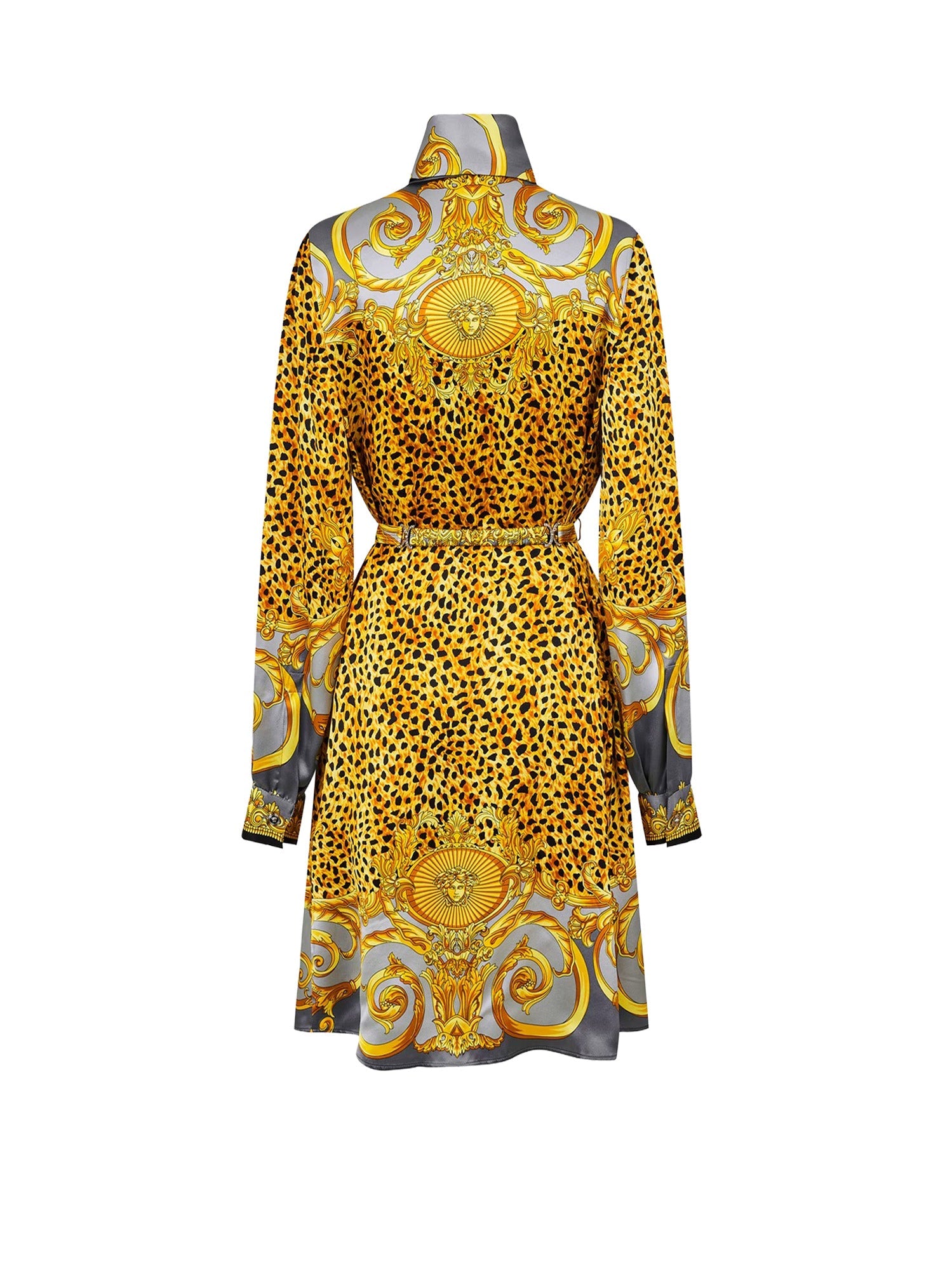 Versace Dresses Light Grey+elephant Grey Seta - 44