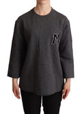 Women's Logo-Embroidered Cotton Sweatshirt Gray Sweatshirts