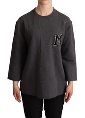 Women's Logo-Embroidered Cotton Sweatshirt Gray Sweatshirts
