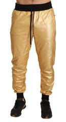 Men's Metallic Cotton Joggers Gold