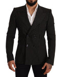 Men's Black White Striped Slim Fit Coat Blazer Wool Clothing