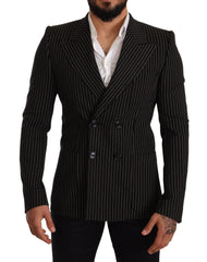 Men's Black White Striped Slim Fit Coat Blazer Wool Clothing