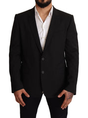 Men's Black Striped Martini Jacket Blazer Elastsane Clothing