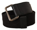 Women's Black Cotton Ducati Metal Buckle Belt Leather