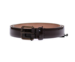 Women's Leather Logo Belt Brown