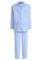Pijama Hombre Largo Solapa Popelín Rayas - Azul 1545_33