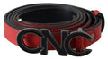 Women's Red Reversible Leather Logo Belt
