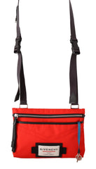 Men's Red Polyamide Downtown Flat Crossbody Bag