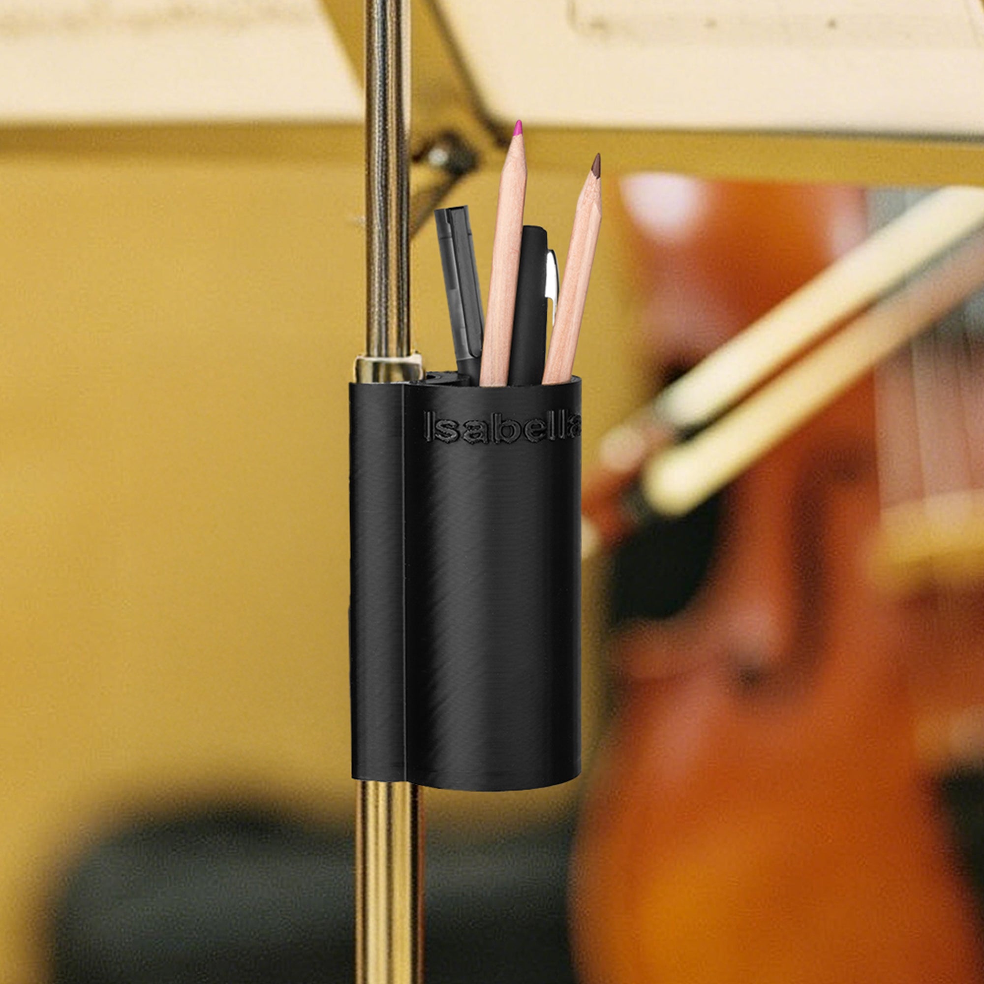 Porta Instrumentos Personalizado 3D Portátil Desmontable Portalápices con Nombre Estudio de Música Regalo de Cumpleaños para Amante de la Música