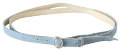 Women's Blue Skinny Leather Fashion Waist Belt