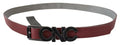 Women's Leather Logo Belt Red