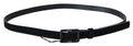 Women's Black Leather Velvet Square Buckle Waist Accessory