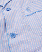 Pijama Hombre Largo Solapa Popelín Rayas - Azul 1547_30