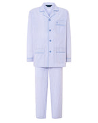 Pijama Hombre Largo Solapa Popelín Rayas - Azul 1547_30