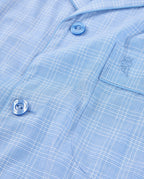 Pijama Hombre Largo Solapa Popelín Cuadros - Azul 1548_33