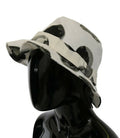 Women's White Cotton Big Polka Dot Pattern Bucket Hat
