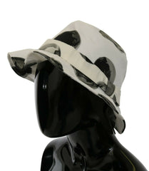 Women's White Cotton Big Polka Dot Pattern Bucket Hat