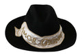 Women's Black Lapin Amor Gignit Wide Brim Panama Hat