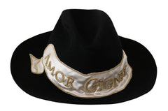 Women's Black Lapin Amor Gignit Wide Brim Panama Hat