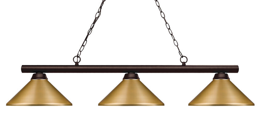 Z-Lite Shooter Bronze with Satin Gold Shades