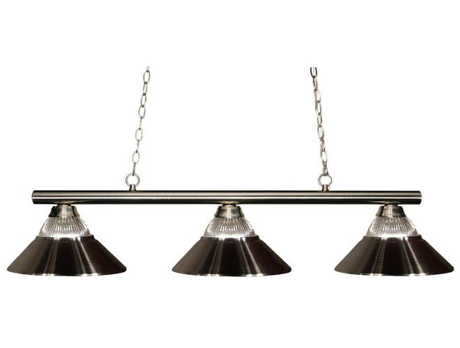 Z-Lite Sharp Shooter Brushed Nickel with Ribbed Glass Light